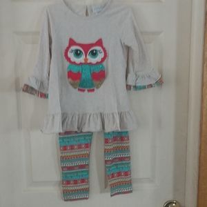 Girls owl 2 piece